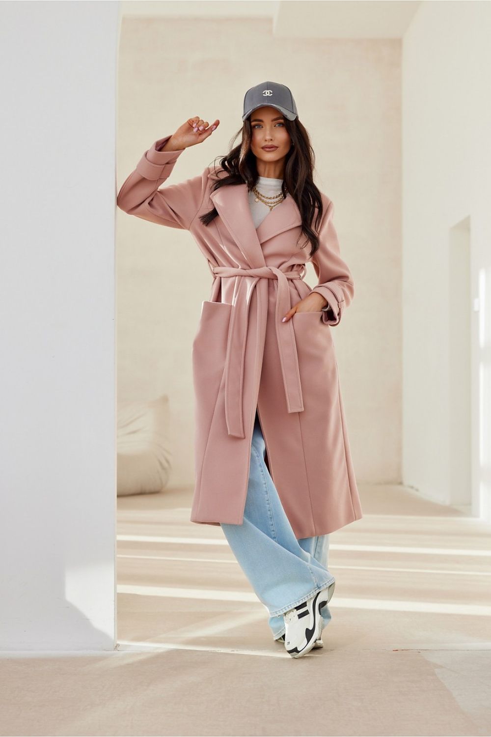 Manteau Long à Manches Longues avec Ceinture pour Femme | Idéal pour l’Automne et l’Hiver