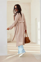 Manteau Long à Manches Longues avec Ceinture pour Femme | Idéal pour l’Automne et l’Hiver