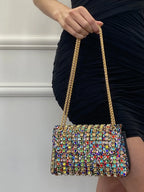 Mini Sac avec Strass et Chaîne Dorée pour Femme | Idéal pour les Soirées