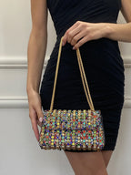 Mini Sac avec Strass et Chaîne Dorée pour Femme | Idéal pour les Soirées