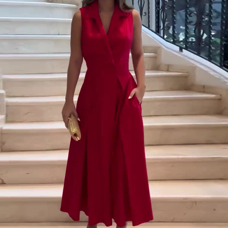 Robe Midi avec Col en V pour Femme | Idéale pour les Occasions et Sorties Quotidiennes