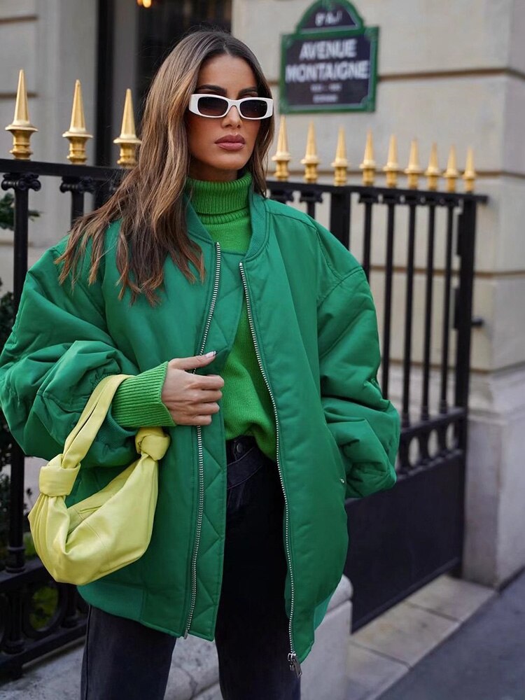Veste Bomber Coupe Ample Avec Fermeture Zippée Pour Femmes | Idéal Pour Mi-Saison Et Usage Quotidien