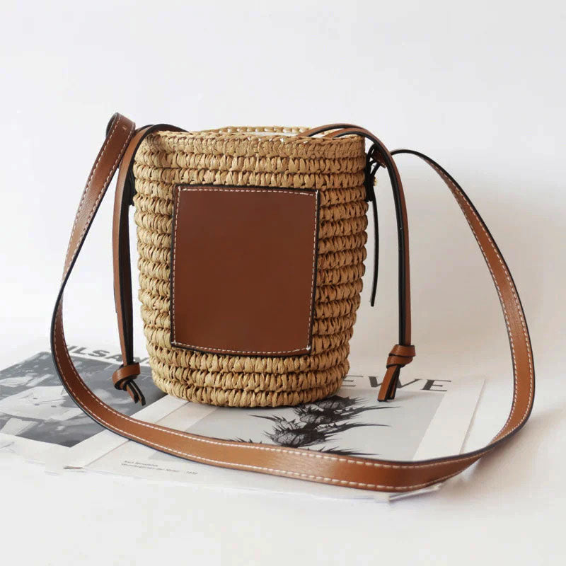 Sac Rond Tissé avec Format Compact pour Femmes | Idéal pour le Quotidien