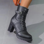 Bottines à Plateforme avec Fermeture Zippée pour Femmes | Idéal pour l’Hiver et l’Usage Quotidien