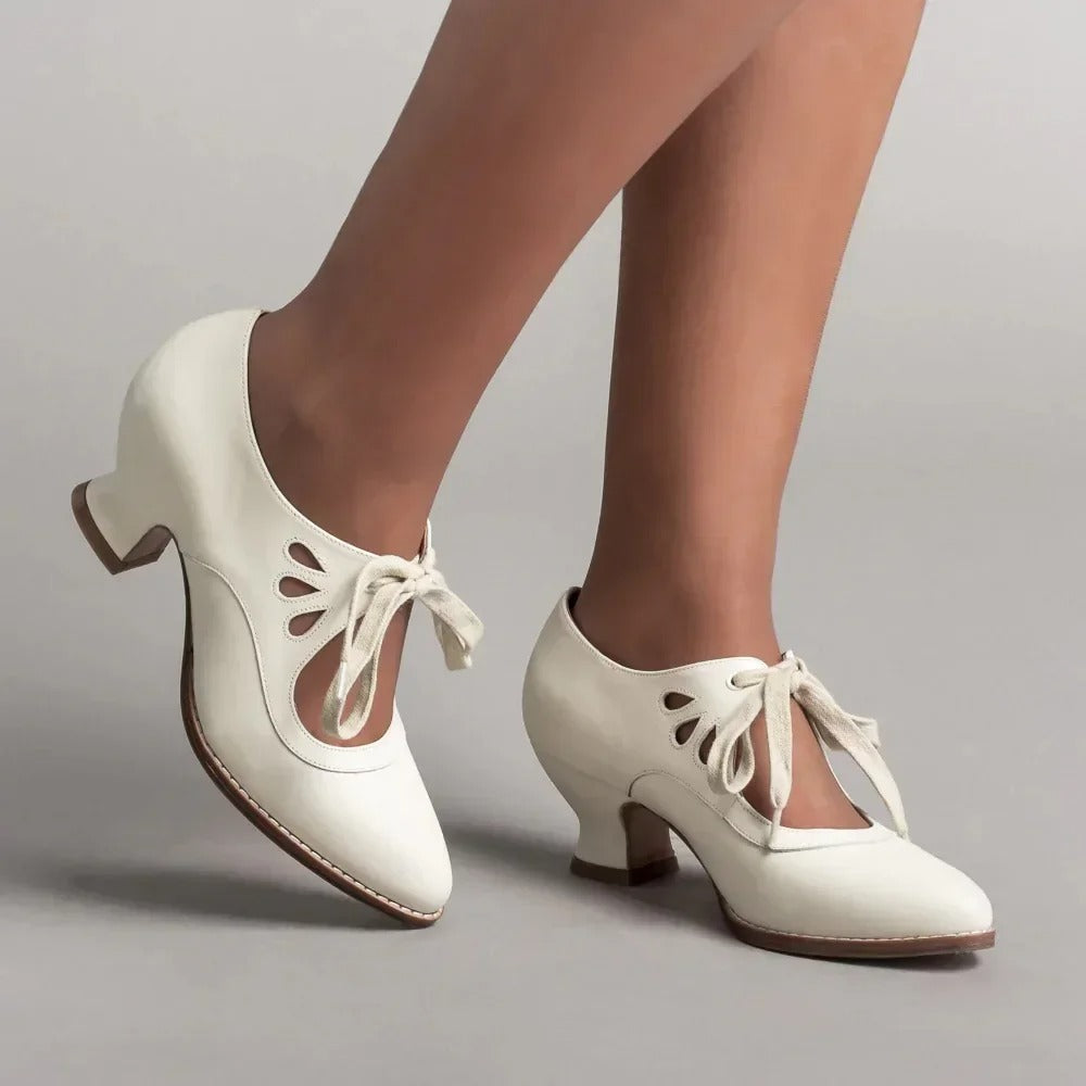 Escarpins À Lacets Avec Bride Et Talon Bas Pour Femmes | Idéal Pour Les Occasions Quotidiennes Et Habillées