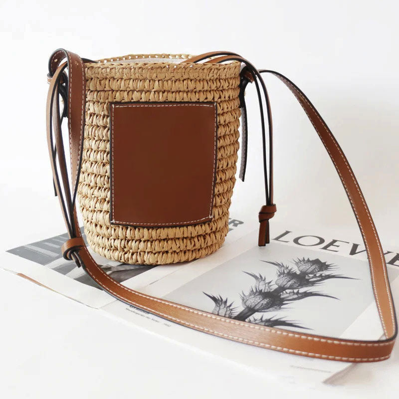 Sac Rond Tissé avec Format Compact pour Femmes | Idéal pour le Quotidien