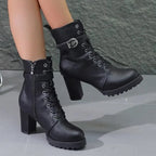 Bottines à Plateforme avec Fermeture Zippée pour Femmes | Idéal pour l’Hiver et l’Usage Quotidien