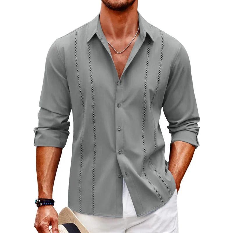 Chemise À Manches Longues Avec Fermeture Boutonnée Pour Homme | Idéale Pour Usage Quotidien Et Occasions Formelles