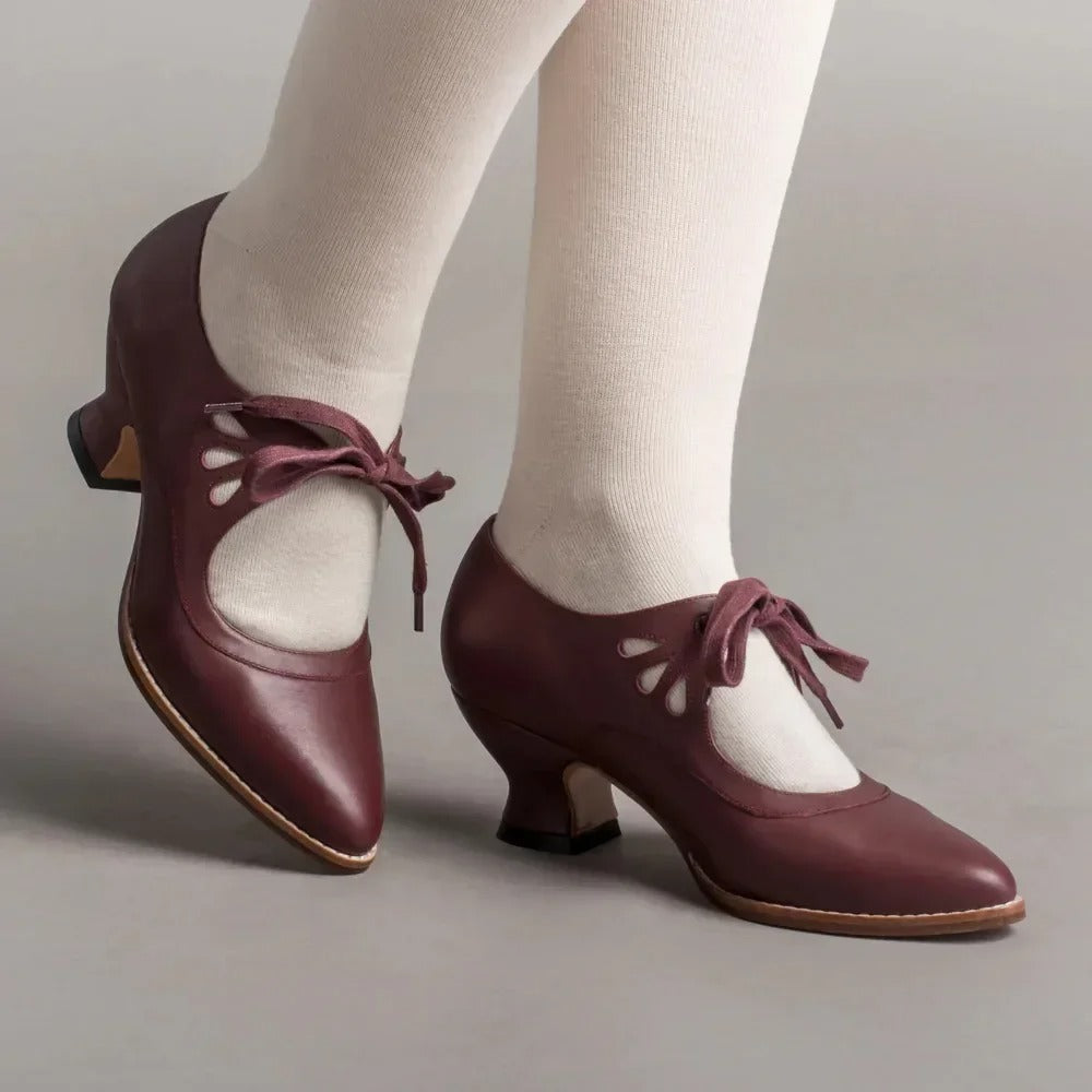 Escarpins À Lacets Avec Bride Et Talon Bas Pour Femmes | Idéal Pour Les Occasions Quotidiennes Et Habillées