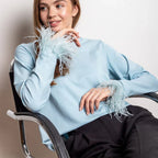 Blouse À Manches Longues Avec Détails En Plumes Pour Femme | Idéal Pour Usage Quotidien