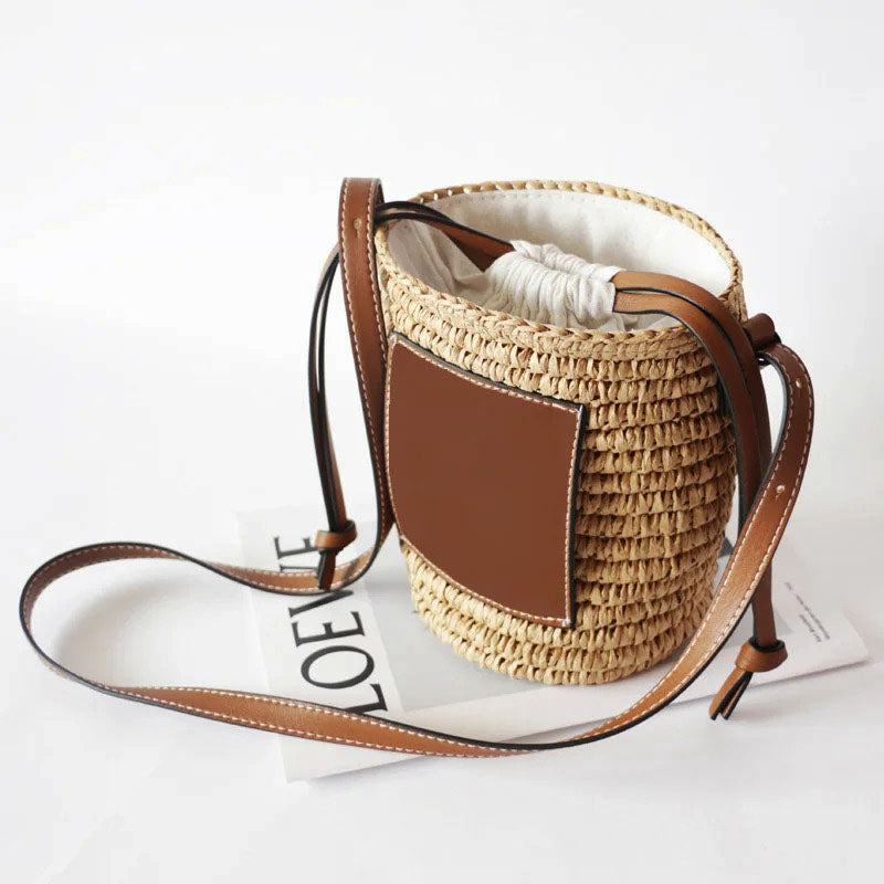 Sac Rond Tissé avec Format Compact pour Femmes | Idéal pour le Quotidien