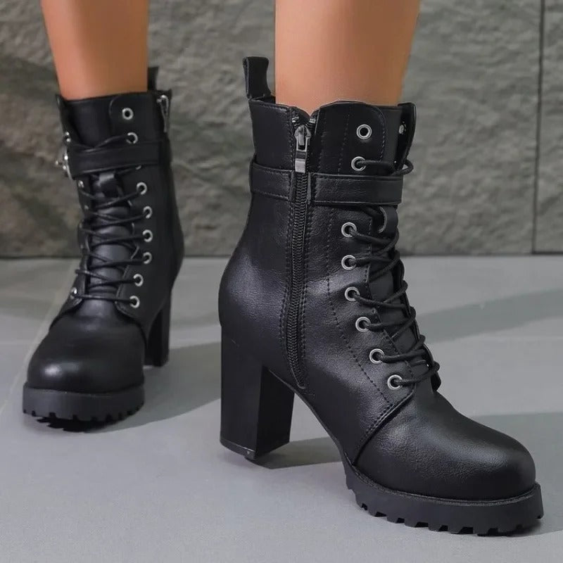 Bottines à Plateforme avec Fermeture Zippée pour Femmes | Idéal pour l’Hiver et l’Usage Quotidien