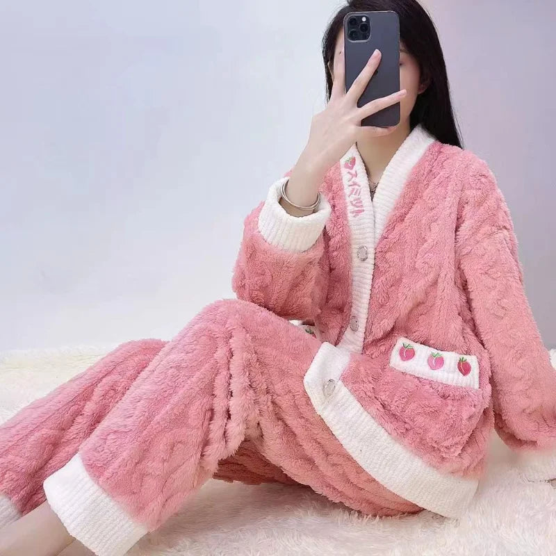 Ensemble Pyjama Deux Pièces À Manches Longues pour Femmes | Idéal pour L’Hiver Et Les Moments De Détente À La Maison