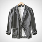 Blazer Léger avec Revers Classique et Manches Ajustables pour Hommes | Idéal pour Été et Occasions Décontractées