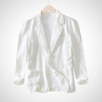 Blazer Léger avec Revers Classique et Manches Ajustables pour Hommes | Idéal pour Été et Occasions Décontractées