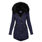 Manteau d’Hiver Long avec Taille Ajustable pour Femmes | Idéal pour la Saison Froide