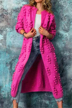 Cardigan Long Sans Manches avec Motif Texturé pour Femme | Idéal pour La Mi-Saison