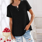 T-Shirt à Manches Courtes avec Poche et Col Rond pour Femme | Idéal pour un Usage Quotidien