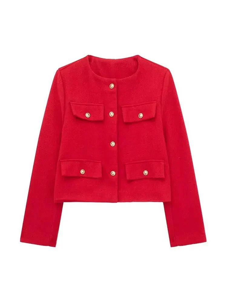 Blazer À Coupe Ajustée Avec Motif Tweed Pour Femme | Idéal Pour Le Travail Et Les Occasions Formelles
