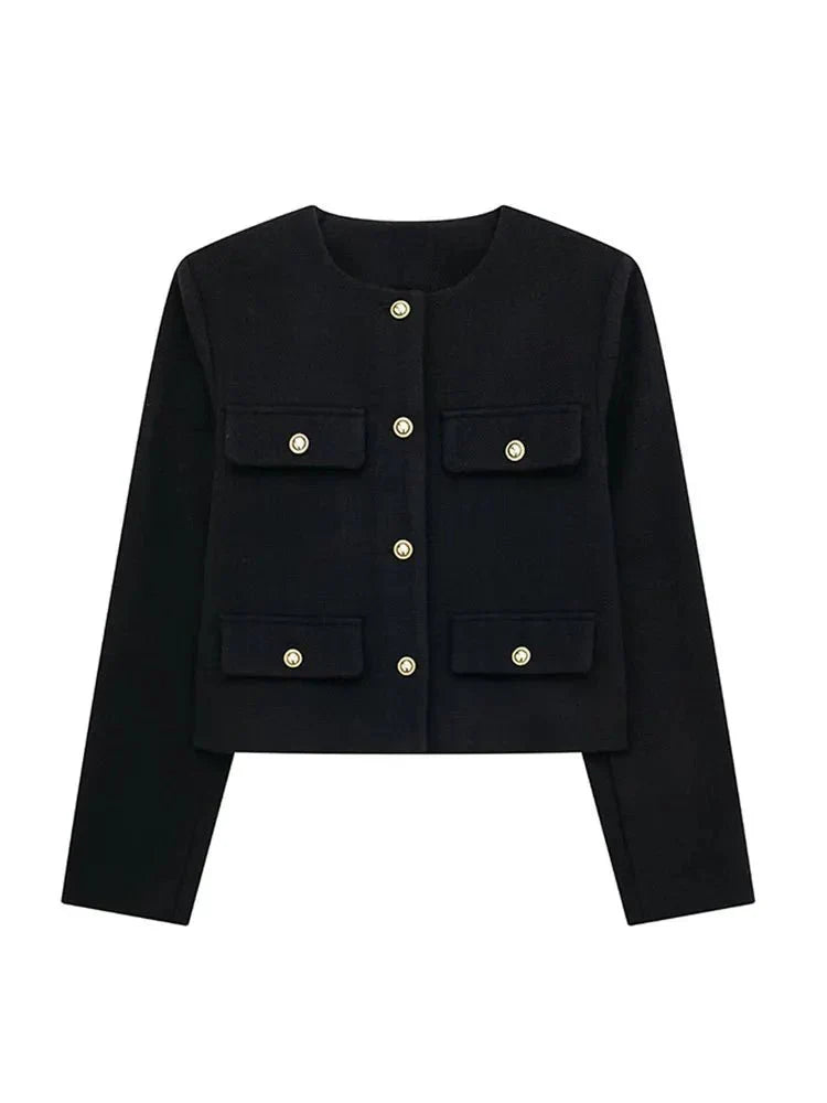 Blazer À Coupe Ajustée Avec Motif Tweed Pour Femme | Idéal Pour Le Travail Et Les Occasions Formelles