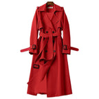 Trench-Coat Long à Double Boutonnage avec Ceinture à Nouer pour Femmes | Idéal pour Bureau et Sorties