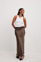 Jupe Midi Taille Haute Fluide Pour Femme | Idéal Pour Sorties Et Occasions Quotidiennes
