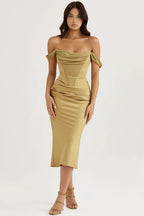 Robe Longue avec Corset Sans Bretelles pour Femme | Idéale pour Soirées ou Cérémonies
