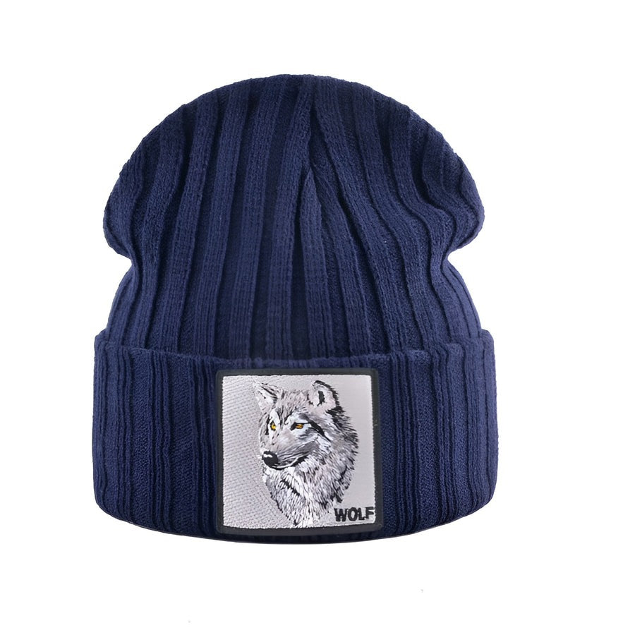 Bonnet Tricoté À Patchs Brodés pour Adulte | Idéal pour La Saison Hivernale