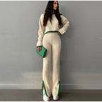 Ensemble Top Court à Manches Longues et Pantalon Taille Haute pour Femme | Idéal pour le Quotidien
