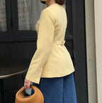 Blazer À Manches Longues Avec Coupe Structurée Pour Femme | Idéal Pour Le Travail Et Les Sorties