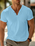T-shirt à Manches Courtes avec Col en V pour Homme | Idéal pour le Quotidien