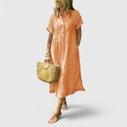 Robe Chemise Midi à Rayures avec Coupe Décontractée pour Femme | Idéale pour Usage Quotidien et Loisirs