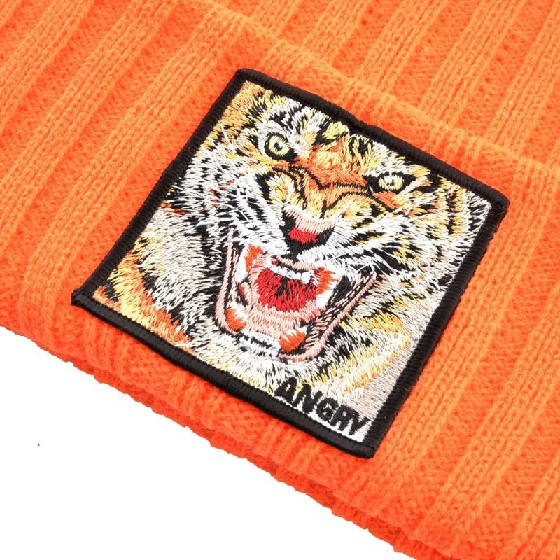 Bonnet Tricoté À Patchs Brodés pour Adulte | Idéal pour La Saison Hivernale