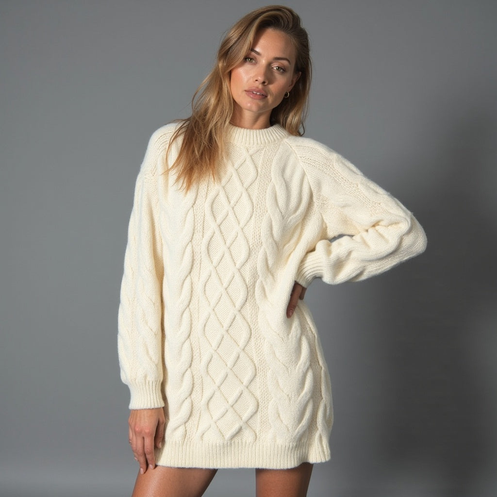 Pull À Col Rond avec Coupe Classique pour Femme | Idéal pour L’Hiver