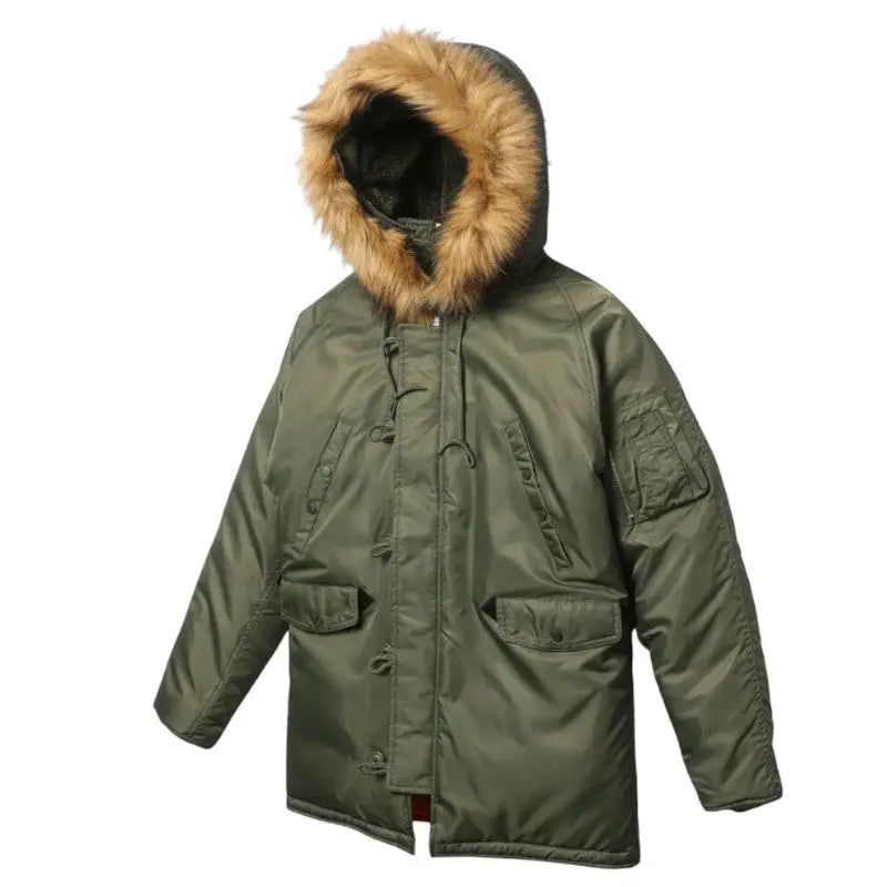 Parka à Col Amovible avec Poches Structurées pour Hommes | Idéale pour l’Hiver