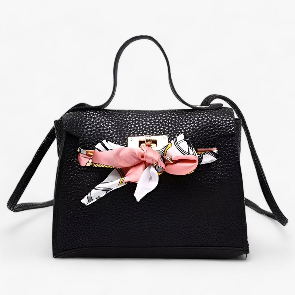 Sac À Main Structuré Avec Foulard Décoratif Et Bandoulière Ajustable Pour Femme | Idéal Pour Usage Quotidien Et Occasions