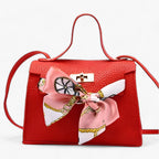 Sac À Main Structuré Avec Foulard Décoratif Et Bandoulière Ajustable Pour Femme | Idéal Pour Usage Quotidien Et Occasions