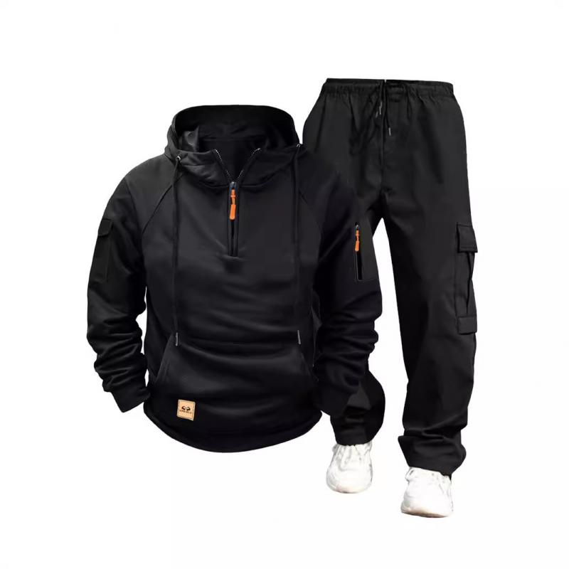 Ensemble Deux Pièces avec Sweat à Capuche et Pantalon Cargo pour Homme | Idéal pour Un Usage Quotidien