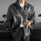 Veste Zippée Rétro avec Col Replié pour Hommes | Idéale pour l’Automne et l’Hiver