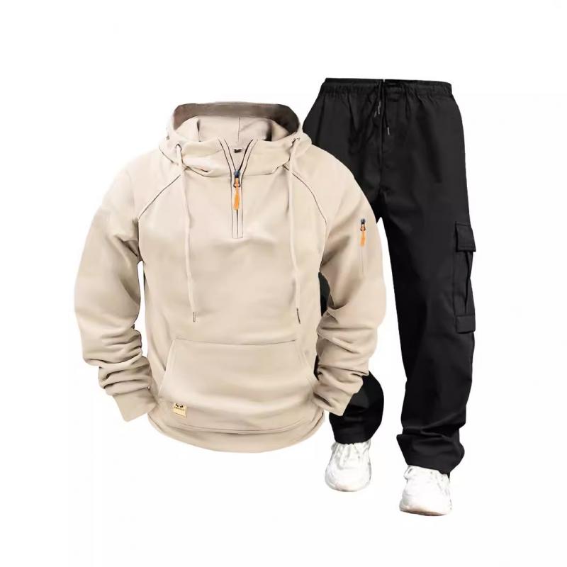 Ensemble Deux Pièces avec Sweat à Capuche et Pantalon Cargo pour Homme | Idéal pour Un Usage Quotidien