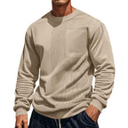 Sweatshirt Uni Avec Texture Asymétrique Et Poche Poitrine Pour Homme | Idéal Pour Le Quotidien