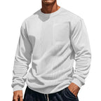 Sweatshirt Uni Avec Texture Asymétrique Et Poche Poitrine Pour Homme | Idéal Pour Le Quotidien