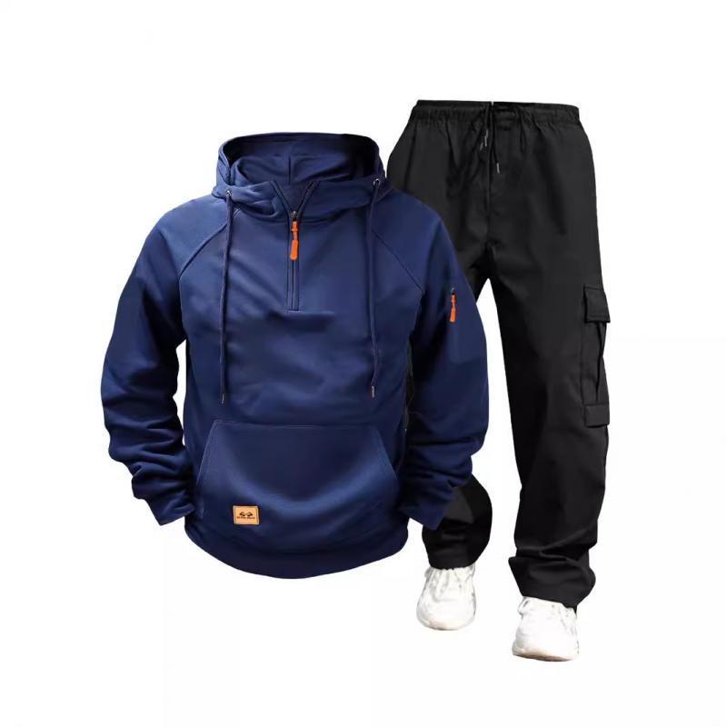 Ensemble Deux Pièces avec Sweat à Capuche et Pantalon Cargo pour Homme | Idéal pour Un Usage Quotidien