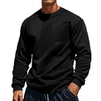Sweatshirt Uni Avec Texture Asymétrique Et Poche Poitrine Pour Homme | Idéal Pour Le Quotidien