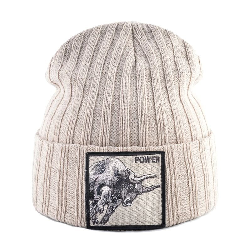 Bonnet Tricoté À Patchs Brodés pour Adulte | Idéal pour La Saison Hivernale