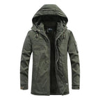 Manteau Long avec Capuche et Fermeture Zippée pour Hommes | Idéal pour l'Hiver