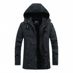 Manteau Long avec Capuche et Fermeture Zippée pour Hommes | Idéal pour l'Hiver