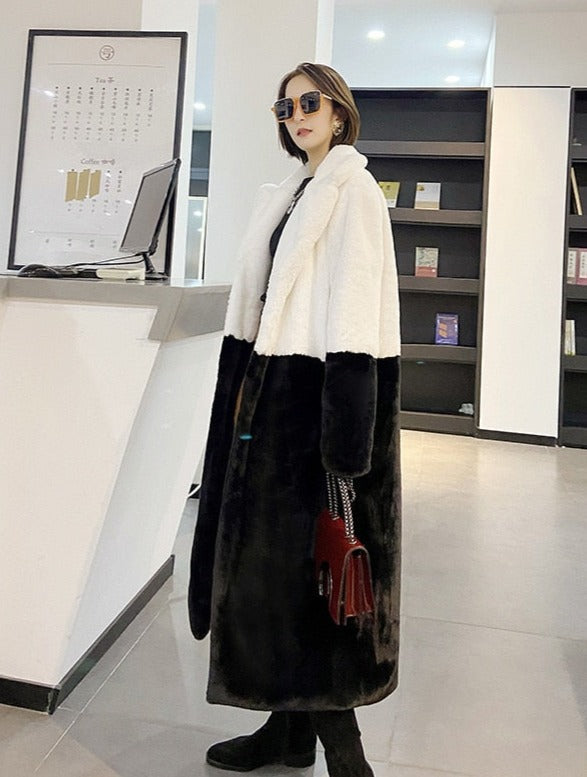Manteau Bicolore avec Design Moderne pour Femme | Idéal pour la Saison Froide