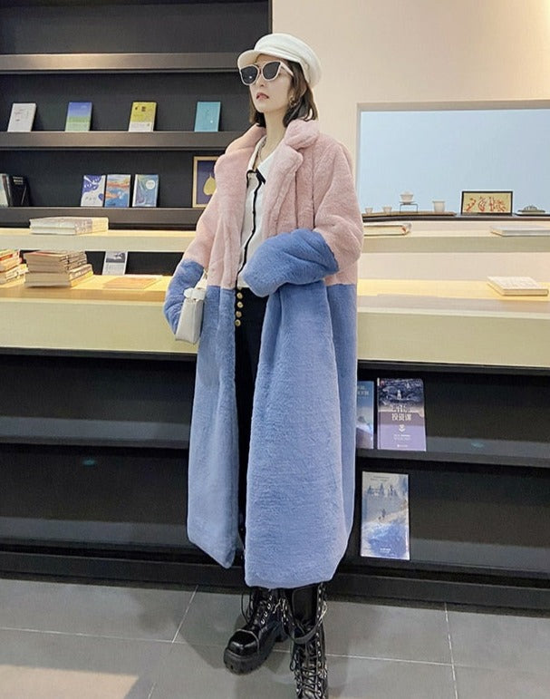 Manteau Bicolore avec Design Moderne pour Femme | Idéal pour la Saison Froide