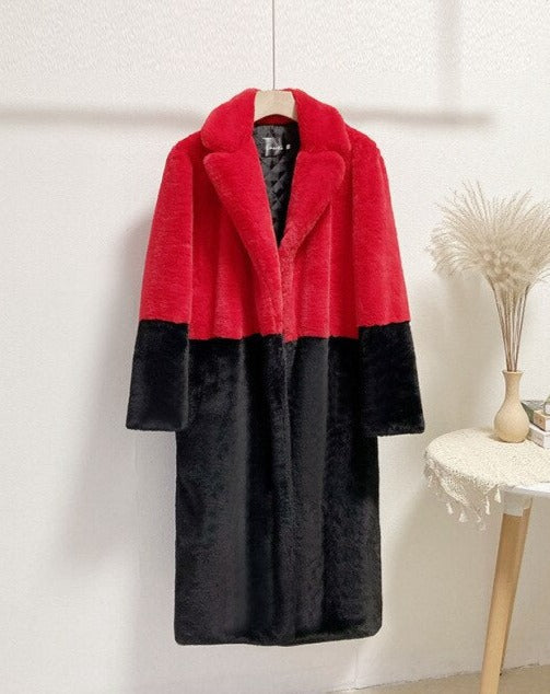 Manteau Bicolore avec Design Moderne pour Femme | Idéal pour la Saison Froide